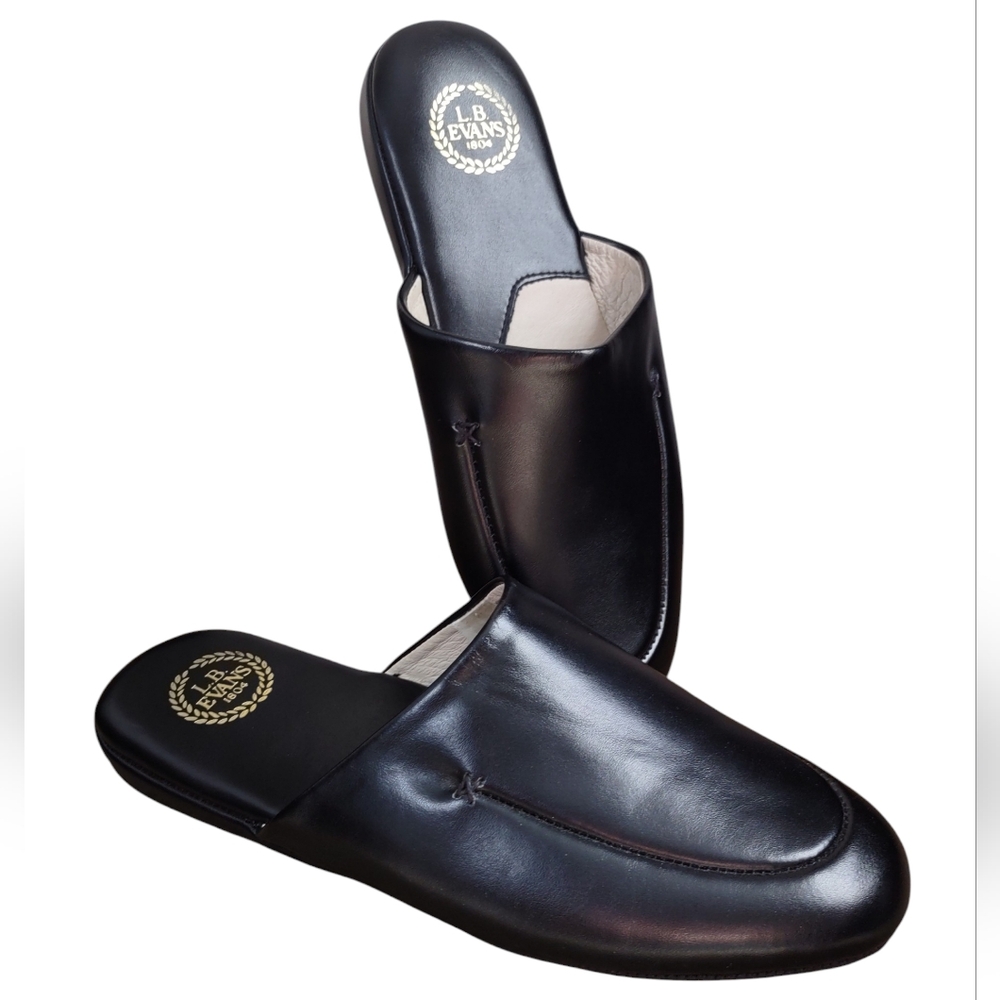 L.B. Evans Leather Smoker Shoes Black Mens 9